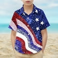 thumbnail image 1 of HAOTAGS 4th of July Shirts for Big Boys American Flag Patriotic Short Sleeve Button Down Shirt Multicolor Size 14 Years, 1 of 9