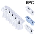 thumbnail image 1 of HAOTAGS 5PC Boys Button-Up Shirts Size 12,Collar British Style Short - Sleeve School Uniform Shirts White, 1 of 9