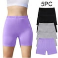 thumbnail image 1 of HAOTAGS 5PC Short Leggings for Girls,Elastic Waist Summer Solid Lightweight Casual Underwear Shorts Purple 13-14 T, 1 of 9