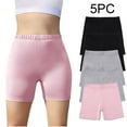 thumbnail image 1 of HAOTAGS 5PC Short Leggings for Girls,Summer Solid Lightweight Elastic Waist Casual Underwear Shorts Pink 11-12 T, 1 of 9