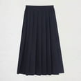 thumbnail image 1 of HAOTAGS A Line Skirts for Big Girls,Pleated Elastic Waist School Uniform Solid Maxi Skirts Navy 15 Years, 1 of 3
