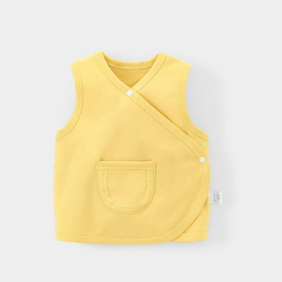 HAOTAGS Baby Boys Girls Sleeveless Belly Protection Tank Top(0-3Y) Casual Outerwear Camisole Yellow Size 6 Months