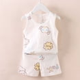 thumbnail image 1 of HAOTAGS Baby Boys Girls Tank Top Set Cute Print Summer Sleeveless Cotton Tshirts with Shorts Set White Size 9-18M, 1 of 3