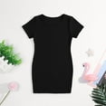 thumbnail image 1 of HAOTAGS Baby Girl Summer Cute Solid Color Tshirt, Short Sleeve Round Neck Dress for Summer Black, 1 of 3