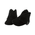 thumbnail image 1 of HAOTAGS Baby Girls Cowboy Tassel Boots, Comfortable Fall Winter Zip-Up Suede Toddler First Walker Shoes Black 12-18 Months, 1 of 8