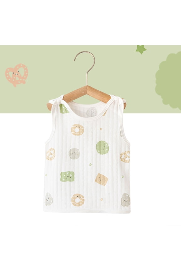 Baby Girls Tank Tops Graphic Print, Sleeveless Summer Undershirt Green 6 Months