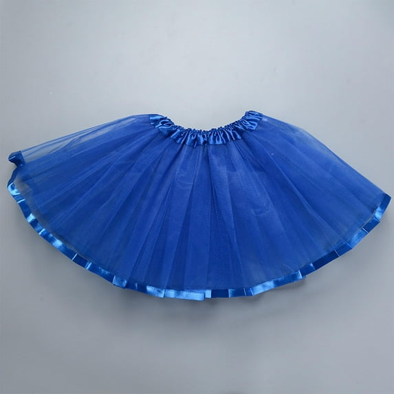 HAOTAGS Baby Girls Tutu Dress, Solid Color Laser Tulle Princess Pleats Skirts Blue 1 T