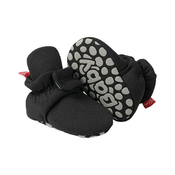 HAOTAGS Baby Warm Bootiess, Fur Shoes Lace Up Non-Slip Solid Color Cotton Booties with Anti-Drop Black 6-12 Months