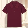 thumbnail image 1 of HAOTAGS Big Boys Polo Shirts for School Solid Color Short Sleeve Cotton Tops Red Size 13 Years, 1 of 3