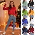 thumbnail image 1 of HAOTAGS Big Girls Cropped Sport Hoodie(4-12), Long Sleeve Hooded Sweatshirts with Pocket Red 7 Years, 1 of 9