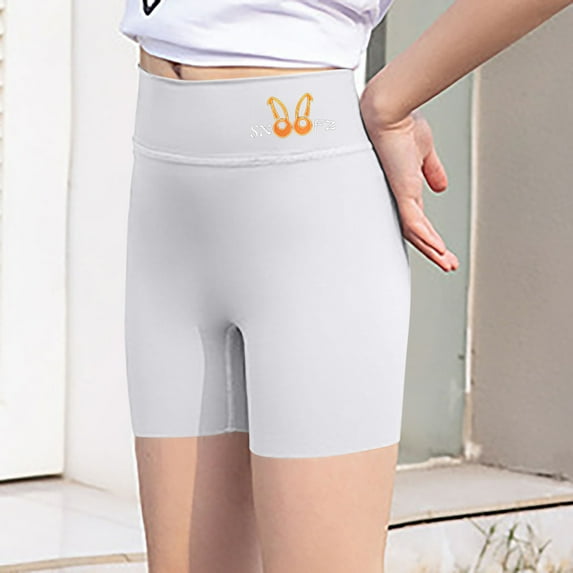 HAOTAGS Biker Shorts for Toddler Girls（ 2-12） Summer Running Workout Leggings Casual High Waist Underpants White Size 7 Years