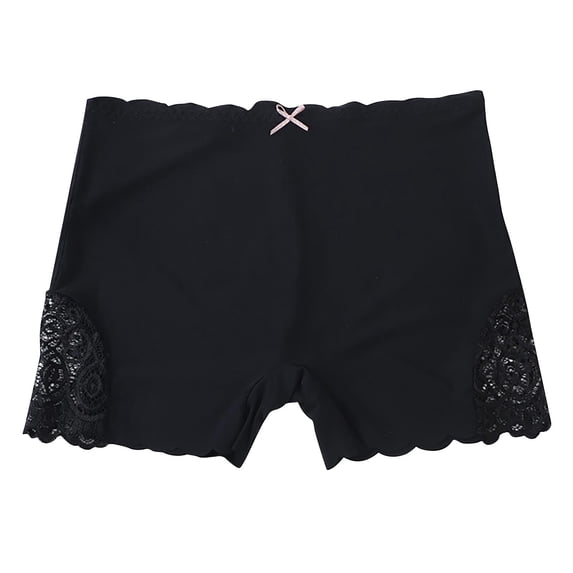 HAOTAGS Boy Shorts for Women,Breathable Adjustable Waist High Waist Seamless Panties Black S