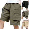 thumbnail image 1 of HAOTAGS Boys 5" Cargo Shorts (4-15), Lightweight Summer Work Pants Loose-Fit Knee-Length Shorts with Big Pockets Green 7-8 Years, 1 of 9