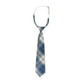 thumbnail image 1 of HAOTAGS Boys Checkered Tie, Bowtie Casual School Uniform Academic Preppy Necktie Blue Free Size, 1 of 2