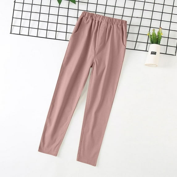 HAOTAGS Boys Formal Pants, Solid Back to school with Pockets Kids School Pants Pink 6 T