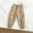 thumbnail image 1 of HAOTAGS Cargo Pants for Toddler Boy Multi-pocket Outdoor Joggers Elastic Wasit Sport Cargo Pants Khaki Size 2 Years, 1 of 3