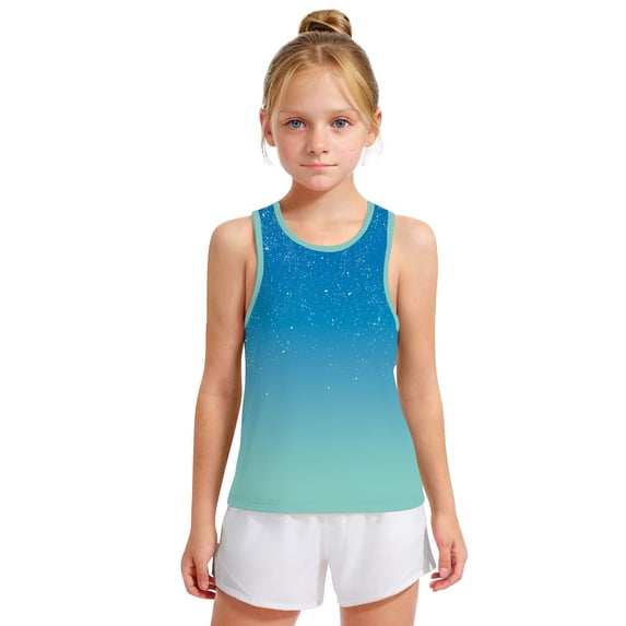 HAOTAGS Boys Girls Gradient Color Tank Tops Sleeveless Round Neck Summer Tank Tops for Toddler Blue 4 Years