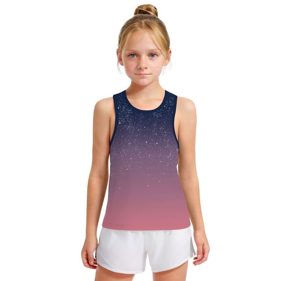 HAOTAGS Boys Girls Gradient Color Tank Tops Sleeveless Round Neck Summer Tank Tops for Toddler Purple 8 Years