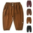 thumbnail image 1 of HAOTAGS Boys Girls Pants, Ice Silk Button Breathable MosquitoProof Summer Long Pants Brown 6 Years, 1 of 3