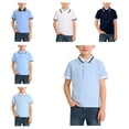 thumbnail image 1 of HAOTAGS Boys Girls Polo Shirts,School Uniform Short Sleeve Button Down Collar Pullover Casual Tees Red 12-13 T, 1 of 4