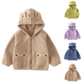 thumbnail image 1 of HAOTAGS Boys Girls Zip Up Fleece Jacket(1-7), Fall Winter Hooded Outerwear Jacket with Pockets Blue 3-4Years, 1 of 5