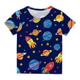 thumbnail image 1 of HAOTAGS Boys Graphic Print T-shirts (3-14), Summer Short Sleeve Round Neck Blouse Top Multicolor Size 4 T, 1 of 5