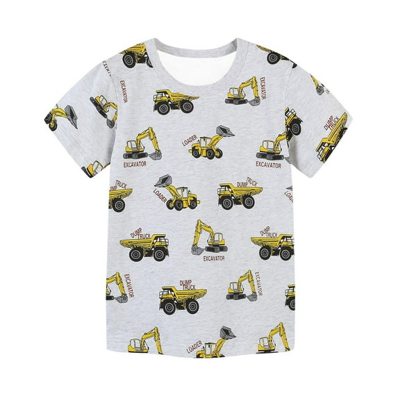 HAOTAGS Toddler Boys Shirts,Casual Lightweight Crewneck Summer Cottton Tops for Kids White 5T