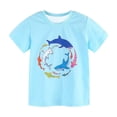 thumbnail image 1 of HAOTAGS Tees for Toddler Boys,Summer Cottton Crewneck Casual Lightweight Tops for Kids Light Blue 3T, 1 of 2