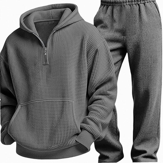 HAOTAGS Boys Hoodie Set (4-14) Casual Long Sleeve Hooded Sweatshirts with Sweatpants Winter Outfits Sets for Kids Dark Gray Size 13