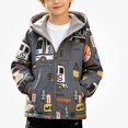 thumbnail image 1 of HAOTAGS Boys Lightweight Jacket (1-9) Full Zip Windproof Graphic Printed Windbreaker Gray Size 8, 1 of 9