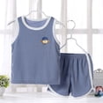 thumbnail image 1 of HAOTAGS Boys Outfit Sets,Print Sleeveless Vest and Elastic Waist Shorts Set Gray Size 2, 1 of 2
