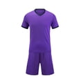 thumbnail image 1 of HAOTAGS Boys Outfit Sets Soccer Uniform,School Sports Breathable V-Neck Jersey and Shorts Quick-Dry Training Gear Purple 4-5T, 1 of 5