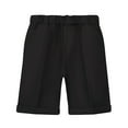 thumbnail image 1 of HAOTAGS Boys' Pull-on Relaxed Fit School Uniform Shorts Elastic waistband Zipper Closure With Button Black Size 9-10 Years, 1 of 2
