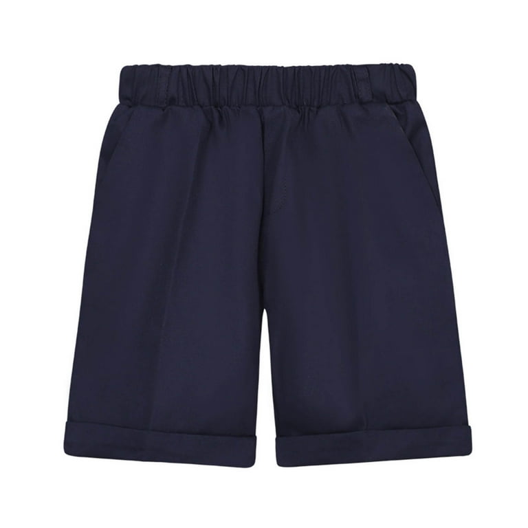 Elastic Waistband Boys Navy School Shorts School Uniform Shorts