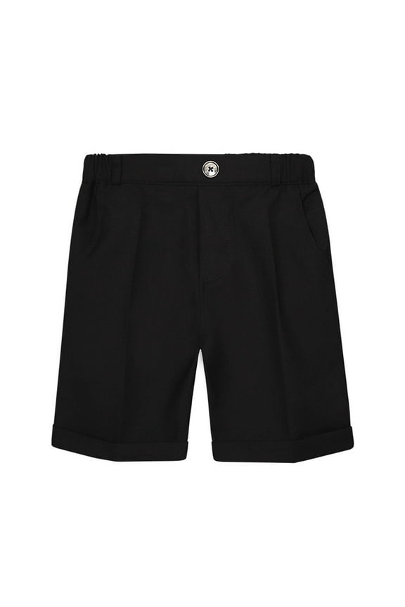 Boys' Pull-on Relaxed Fit School Uniform Shorts Moisture Wicking Performance Fabric Wrinkle & Fade Resistant Black Size 3-4 Years