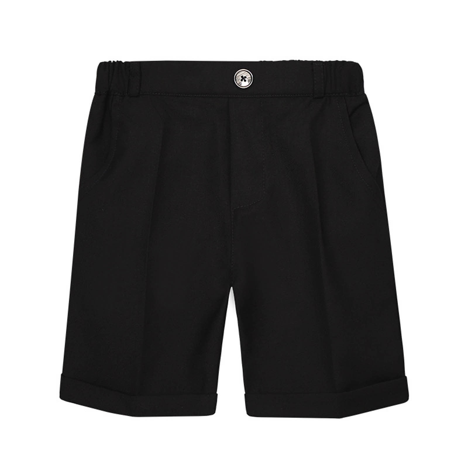 HAOTAGS Boys Pull on Relaxed Fit School Uniform Shorts Moisture Wicking Performance Fabric Wrinkle Fade Resistant Black Size 7 8 Years