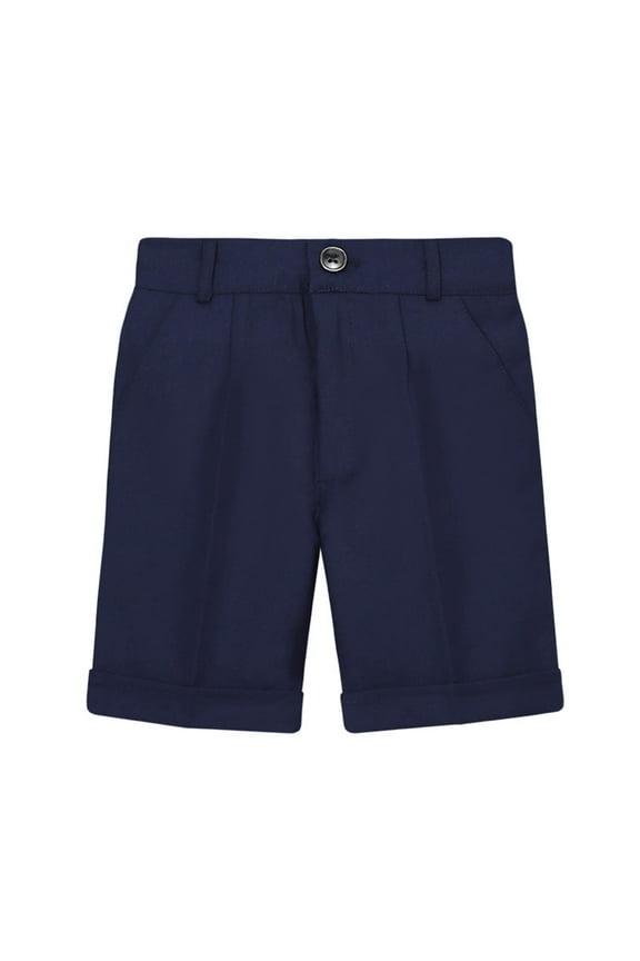 Boys' Pull-on Relaxed Fit School Uniform Shorts Moisture Wicking Performance Fabric Wrinkle & Fade Resistant Navy Size 7-8 Years