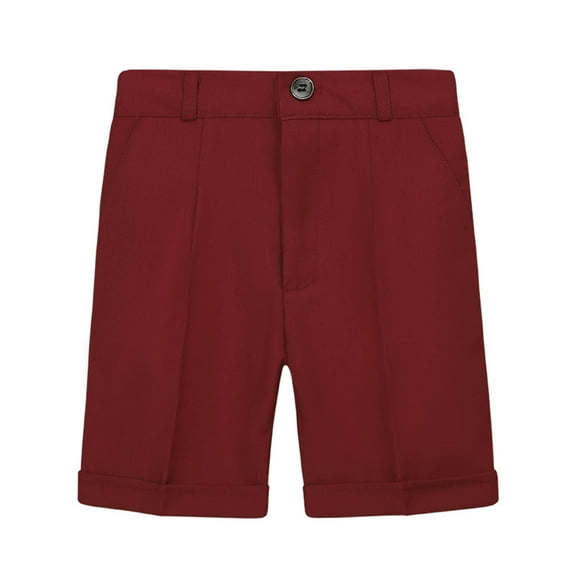 HAOTAGS Boys' Pull-on Relaxed Fit School Uniform Shorts Moisture Wicking Performance Fabric Wrinkle & Fade Resistant Wine Size 3-4 Years