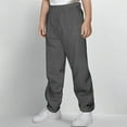 thumbnail image 1 of HAOTAGS Boys Straight Leg Pants, Adjustable Flat Front Drawstring Uniform Stretch Pants Gray 7-8 Years, 1 of 5
