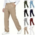 thumbnail image 1 of HAOTAGS Boys Straight - leg Pants Solid - color Elastic - waist Casual School Uniform Pants Red Size 11/12, 1 of 9