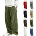 thumbnail image 1 of HAOTAGS Boys Stright Leg Pants (5-15) Wide-leg Casual Sportswear Elastic Waist Corduroy Trousers Brown Size 9, 1 of 9