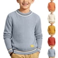 thumbnail image 1 of HAOTAGS Boys Sweater (0-11) Long Sleeved Thickened Knitted High Collar 100% Acrylic Pullover Beige Size 10, 1 of 7