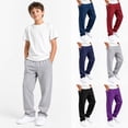 thumbnail image 1 of HAOTAGS Boys Sweatpants (2-15) Open Bottom Elastic Waist Loose Casual Workout Side Pockets Jogger Pants Black Size 2T, 1 of 7