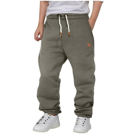 HAOTAGS Boys Sweatpants with Drawstring Casual Solid Color Sport Joggers with Pockets Mint Green Size 9-10 Years