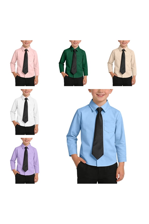 Boys T - Shirts,Comfortable School Uniform Long-Sleeve Solid Shirts Green 11-12 T