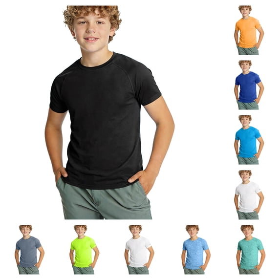 HAOTAGS Boys T - Shirts,Summer Round Neck Short Sleeve Quick-dry Tees Orange 5-6T
