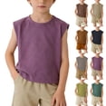 thumbnail image 1 of HAOTAGS Boys Tank Tops，Summer Lightweight Sleeveless Casual Crew Neck Breathable Undershirt Orange Size 3T, 1 of 6