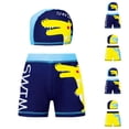 thumbnail image 1 of HAOTAGS Boys Trunks Size 10-12,Crocodile Print Elastic Quick Dry Swimsuit Bundle Blue, 1 of 6