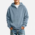 thumbnail image 1 of HAOTAGS Boys Zip Up Hoodie (3-14) Warm Zipper Long Sleeve Casual Hooded Jacket Blue Size 7, 1 of 8