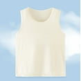 thumbnail image 1 of HAOTAGS Boys and Girls Tank Top Solid Color Round Neck Sleeveless Top for Summer Beige Size 5-6 T, 1 of 4